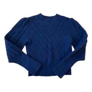 The Kooples Navy Textured Crew Neck Sweater